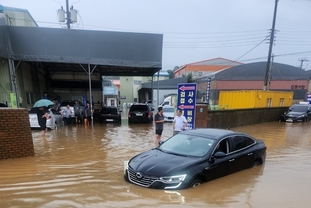 수도권매립지 인근 인천 서구 왕길동 65번지 일대 폭우로 침수