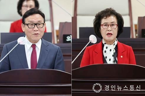 인천 동구의회 유옥분 의장, 이영복 부의장 의정자유발언